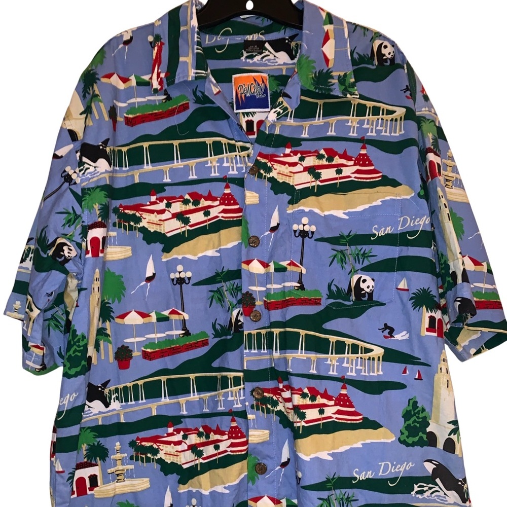 D’em Crazy San Diego Hawaiian Style Shirt Size XL